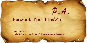 Poszert Apollinár névjegykártya
